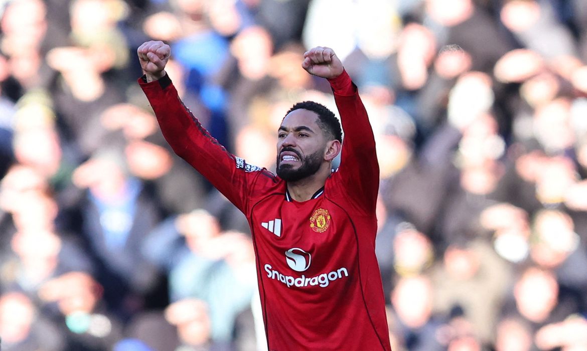 Matheus Cunha celebra gol do Manchester United 4/1/2026   Action Images via Reuters/Craig Brough