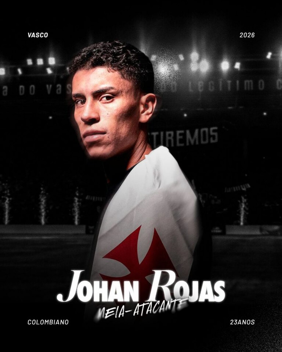 Vasco anuncia contratação de Johan Rojas — Foto: Divulgação / Vasco