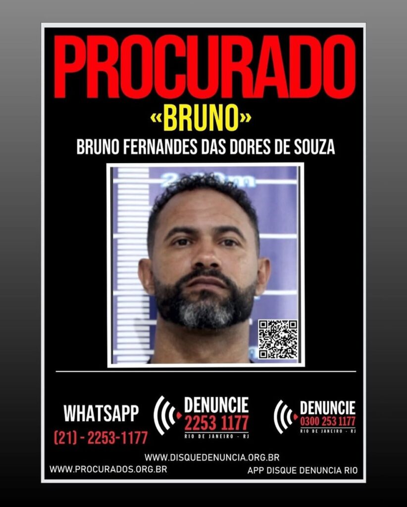 Disque Denúncia divulga cartaz e pede informações sobre paradeiro do goleiro Bruno