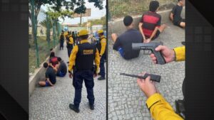 Força Municipal impede roubo em ônibus na Avenida Presidente Vargas e detém quatro suspeitos