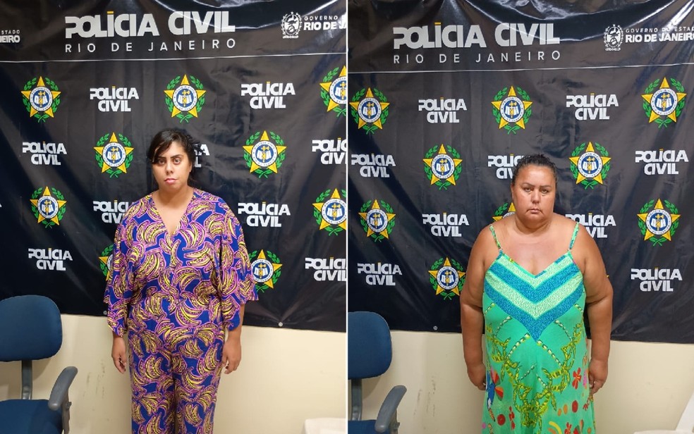 Mãe e filha presas por mandado condenatório por extorsão contra idoso em São Pedro da Aldeia — Foto: Polícia Civil