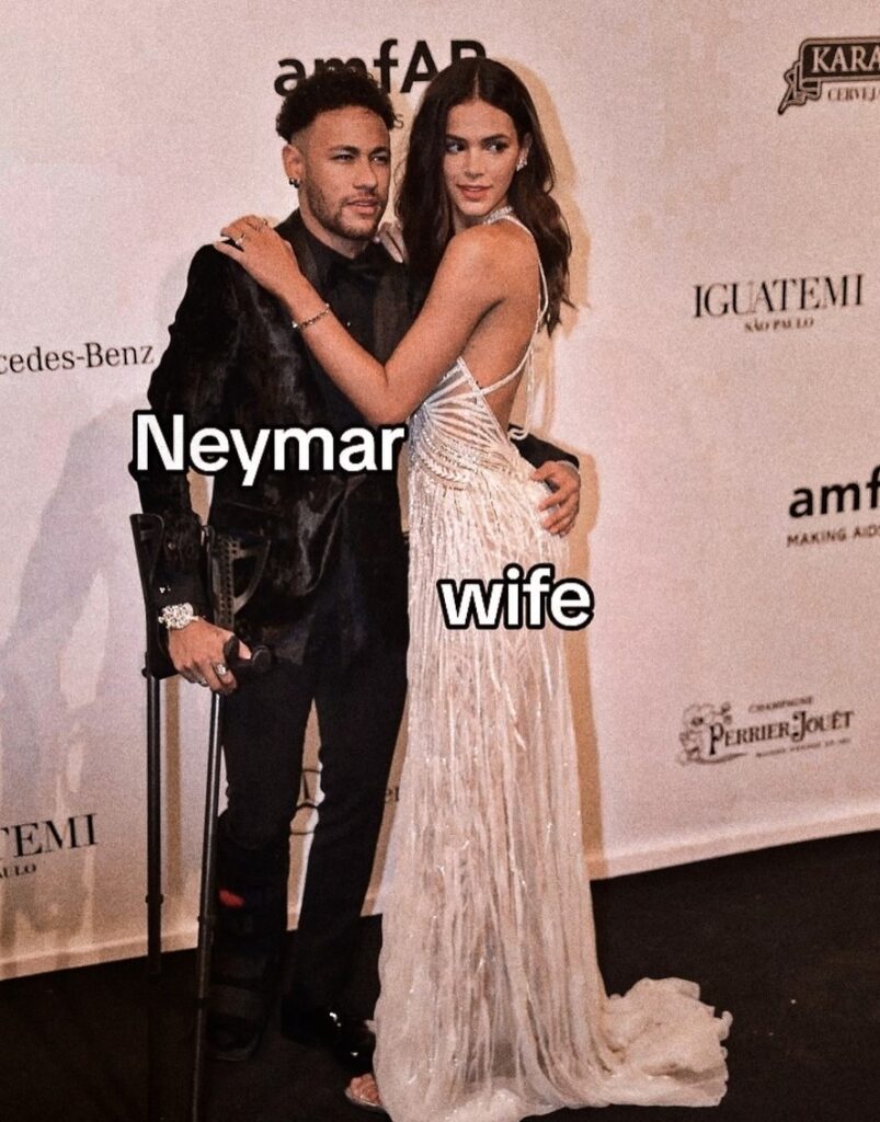 Perfil internacional confunde Bruna Biancardi com Bruna Marquezine em post sobre Neymar