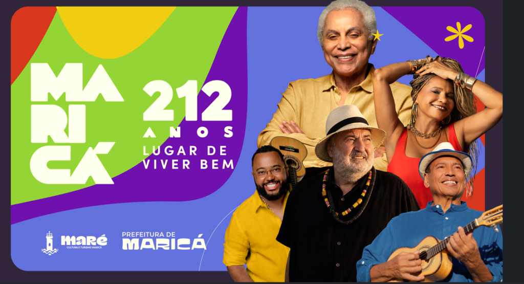 Maricá celebra 212 anos com shows gratuitos de Teresa Cristina, Paulinho da Viola e Moacyr Luz