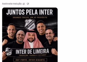 Príncipe saudita anuncia parceria com Ronaldo e Roberto Carlos em projeto da SAF da Inter de Limeira