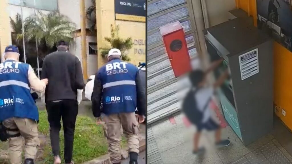 Vandalismo no BRT leva à detenção de homem e apreensão de dois adolescentes no Rio