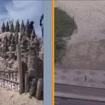 Prefeitura do Rio realiza nova demolição de castelo de areia na Praia do Pepê