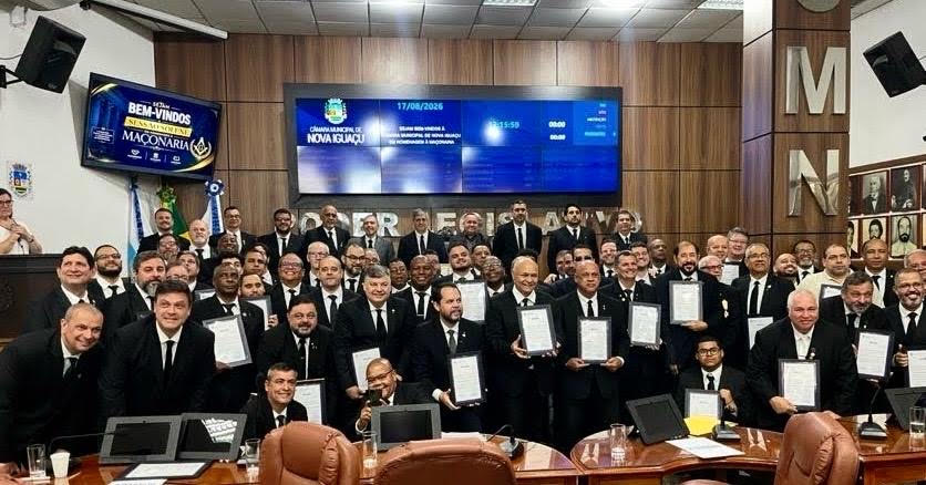 Maçonaria é homenageada em sessão solene na Câmara de Nova Iguaçu
